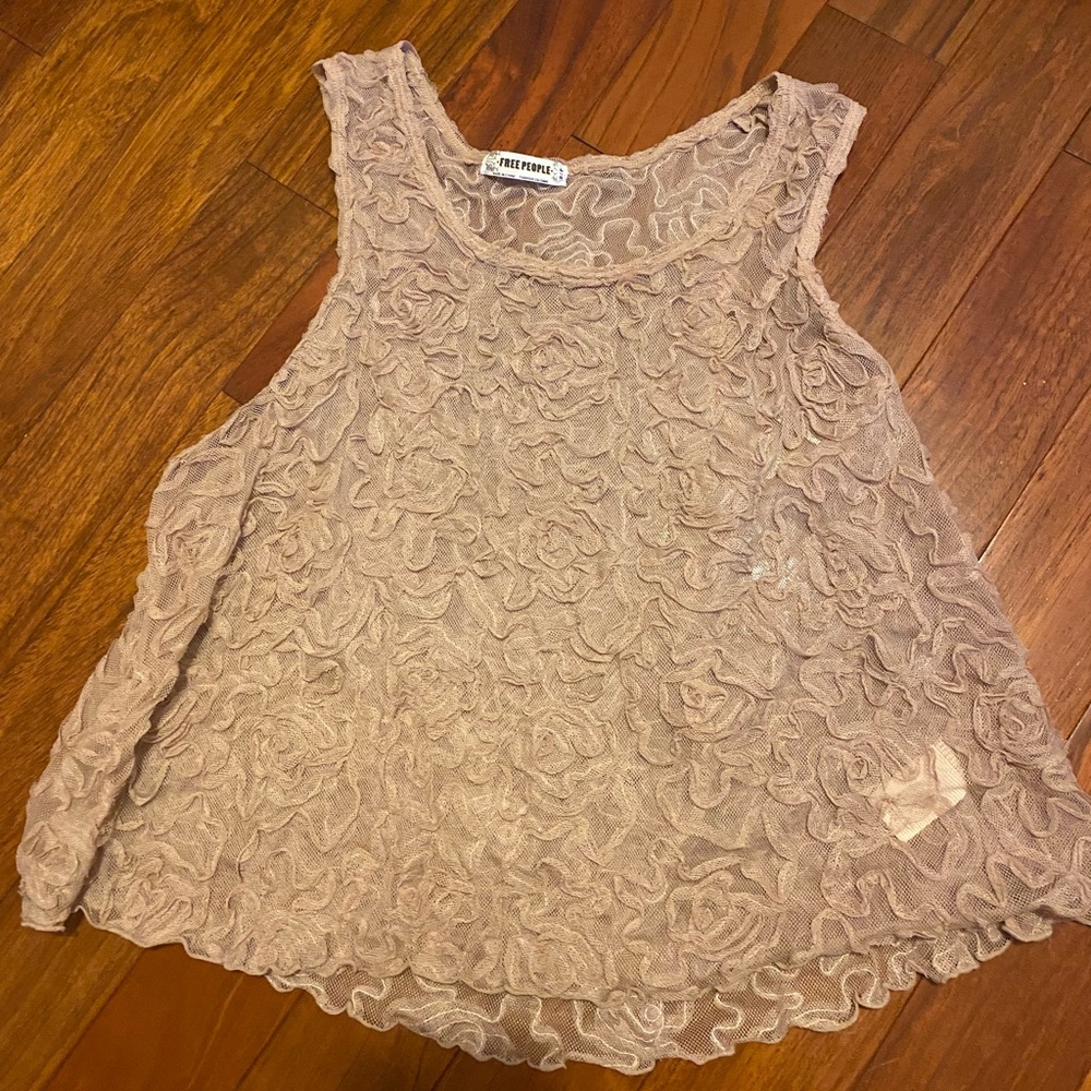 Free People dusty pink sheer tank top - Picture 5 of 5
